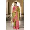 Banarasi Silk Weaving Work Party Wear Plus Size Saree In Parrot Green - 11576201774