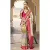 Banarasi Silk Weaving Work Party Wear Plus Size Saree In Beige - 11576201775