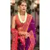 Purple Banarasi Silk Resham Work Designer Party Wear Plus Size Saree - 11577201776