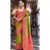 Parrot Green Banarasi Silk Resham Work Designer Party Wear Plus Size Saree - 11577201777