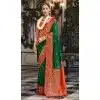Dark Green Banarasi Silk Resham Work Designer Party Wear Plus Size Saree - 11577201778