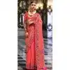 Pink Banarasi Silk Resham Work Designer Party Wear Plus Size Saree - 11577201779