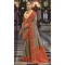 Grey Banarasi Silk Resham Work Designer Party Wear Saree - 11577201781