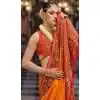 Orange Banarasi Silk Resham Work Designer Party Wear Plus Size Saree - 11577201782