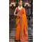 Orange Banarasi Silk Resham Work Designer Party Wear Saree - 11577201782