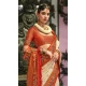 Cream Banarasi Silk Resham Work Designer Party Wear Saree - 11577201783
