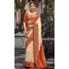 Cream Banarasi Silk Resham Work Designer Party Wear Plus Size Saree - 11577201783