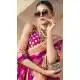 Georgette Zari Weaving Work Party Wear Saree In Rani Pink - 11579201790