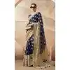 Georgette Zari Weaving Work Party Wear Plus Size Saree In Navy Blue - 11579201792