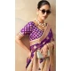 Georgette Zari Weaving Work Party Wear Saree In Purple - 11579201793