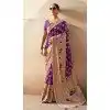 Georgette Zari Weaving Work Party Wear Plus Size Saree In Purple - 11579201793
