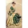 Georgette Zari Weaving Work Party Wear Plus Size Saree In Green - 11579201794