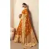 Georgette Zari Weaving Work Party Wear Plus Size Saree In Yellow - 11579201795