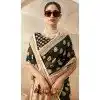 Georgette Zari Weaving Work Party Wear Plus Size Saree In Black - 11579201798