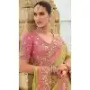Light Green Tissue Silk Embroidery Butti Work Wedding Wear Plus Size Saree - 11615202161