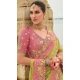 Light Green Tissue Silk Embroidery Butti Work Wedding Wear Saree - 11615202161