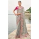 Grey Tissue Silk Embroidery Butti Work Wedding Wear Saree - 11615202165