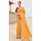 Mustard Tissue Silk Embroidery Butti Work Wedding Wear Saree - 11615202166