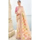 Cream Tissue Silk Embroidery Butti Work Wedding Wear Saree - 11615202167
