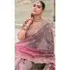 Multi Color Tissue Silk Embroidery Butti Work Wedding Wear Plus Size Saree - 11615202171