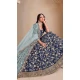 Art Silk Embroidered Designer Wear Lehenga Choli In Navy Blue - 11616202174