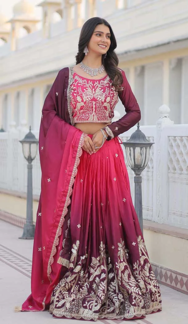 Fox Georgette Embroidery Work Party Wear Lehenga Choli In Multi Color - 11623202200