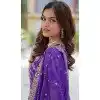 Georgette Jacquard Work Party Wear Plus Size Sharara Suit In Purple - 11624202202
