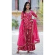 Georgette Jacquard Work Party Wear Sharara Suit In Rani Pink - 11624202203