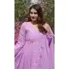 Lavender Faux Blooming Embroidered Plus Size Anarkali Suit - 11629202227