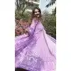 Lavender Faux Blooming Embroidered Plus Size Anarkali Suit - 11629202227