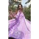 Lavender Faux Blooming Embroidered Anarkali Suit - 11629202227