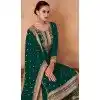 Georgette Embroidered Party Wear Palazzo Plus Size Salwar Suit In Green - 11580201799