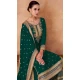 Georgette Embroidered Party Wear Palazzo Salwar Suit In Green - 11580201799