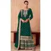 Georgette Embroidered Party Wear Palazzo Plus Size Salwar Suit In Green - 11580201799