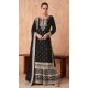 Georgette Embroidered Party Wear Palazzo Salwar Suit In Black - 11580201800