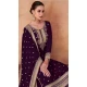 Georgette Embroidered Party Wear Palazzo Salwar Suit In Wine - 11580201801