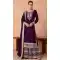 Georgette Embroidered Party Wear Palazzo Salwar Suit In Wine - 11580201801