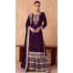 Georgette Embroidered Party Wear Palazzo Salwar Suit In Wine - 11580201801