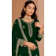 Green Faux Georgette Embroidered Pakistani Style Palazzo Salwar Suit - 11581201803