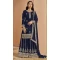 Navy Blue Faux Georgette Embroidered Pakistani Style Palazzo Salwar Suit - 11581201805