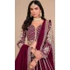 Art Silk Embroidery Work Designer Wear Lehenga Choli In Wine - 11582201808