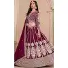 Art Silk Embroidery Work Designer Wear Plus Size Lehenga Choli In Wine - 11582201808