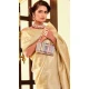 Gold Cream Kanchivaram Silk Zari Weaving Work Party Wear Saree - 11626202209