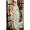 Sky Blue Kanchivaram Silk Zari Weaving Work Party Wear Plus Size Saree - 11626202210