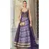 Purple Smooth Silk Foil Print Work Wedding Wear Gown With Dupatta - 11627202213