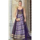 Purple Smooth Silk Foil Print Work Wedding Wear Gown With Dupatta - 11627202213