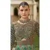 Mint Green Smooth Silk Foil Print Work Wedding Wear Gown With Dupatta - 11627202215