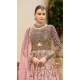 Light Pink Smooth Silk Foil Print Work Wedding Wear Gown With Dupatta - 11627202216