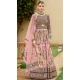 Light Pink Smooth Silk Foil Print Work Wedding Wear Gown With Dupatta - 11627202216