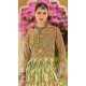 Light Yellow Smooth Silk Foil Print Work Wedding Wear Gown With Dupatta - 11627202218